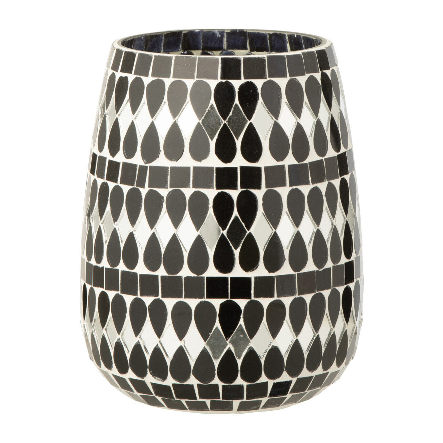J-Line photophore Mosaïque - verre - noir/argent - medium