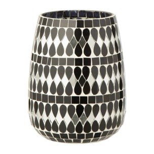 J-Line photophore Mosaïque - verre - noir/argent - medium