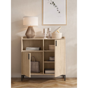 Aparador entrada Dover melamina roble claro 88x90x33 cm