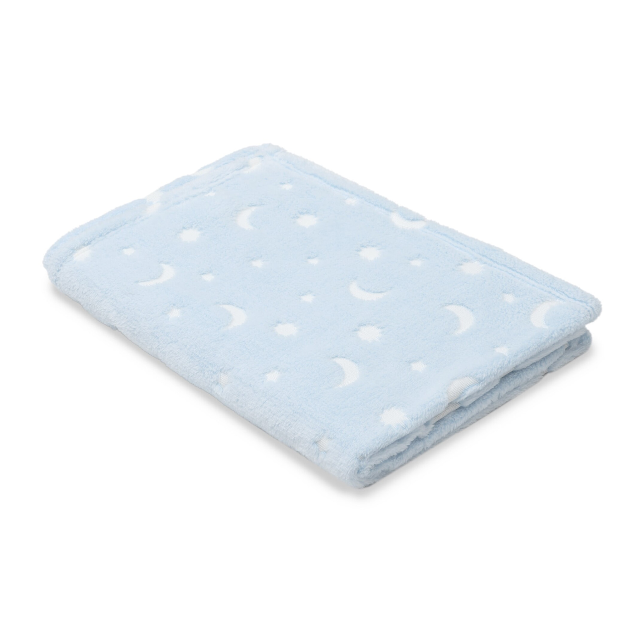 Manta Grabada Luna Estrellas Azul