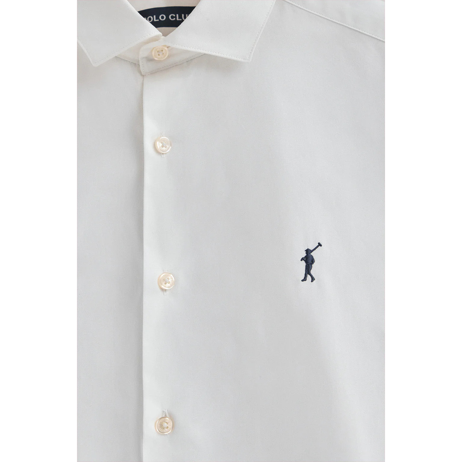 Camicia bianca in popeline slim fit con logo Rigby Go