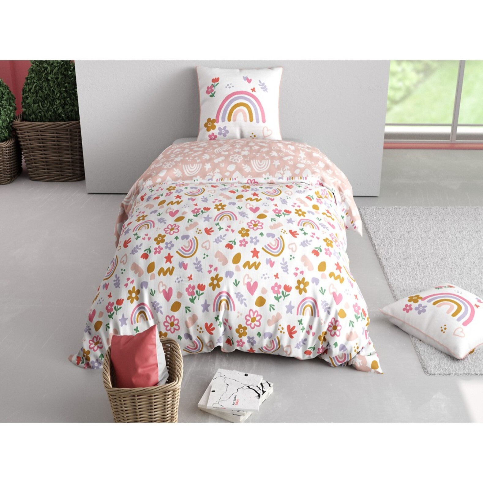 Parure housse de couette 2PCS en coton 57 fils - TYSSIA