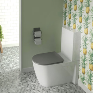 Abattant wood slim déclipsable uni - Gris anthracite