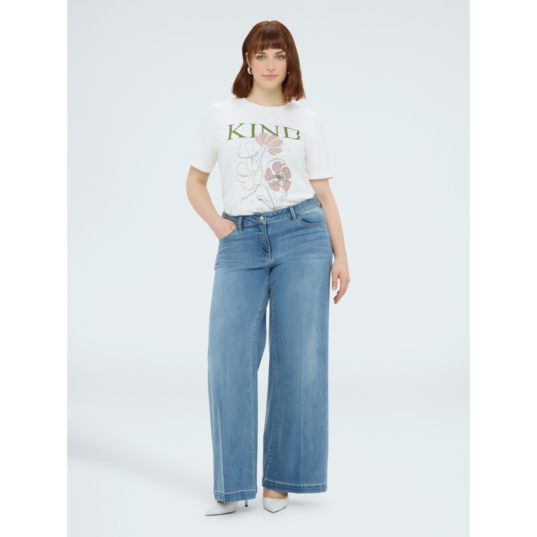 Fiorella Rubino - Camiseta de algodón con estampado floral - Blanco