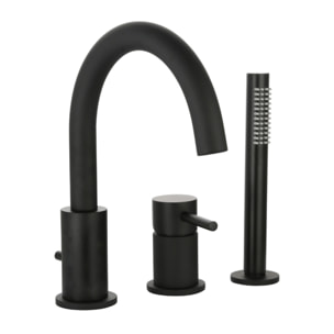 Mitigeur bain douche mécanique 3 trous + douchette 1 jet PAINI Cox noir mat