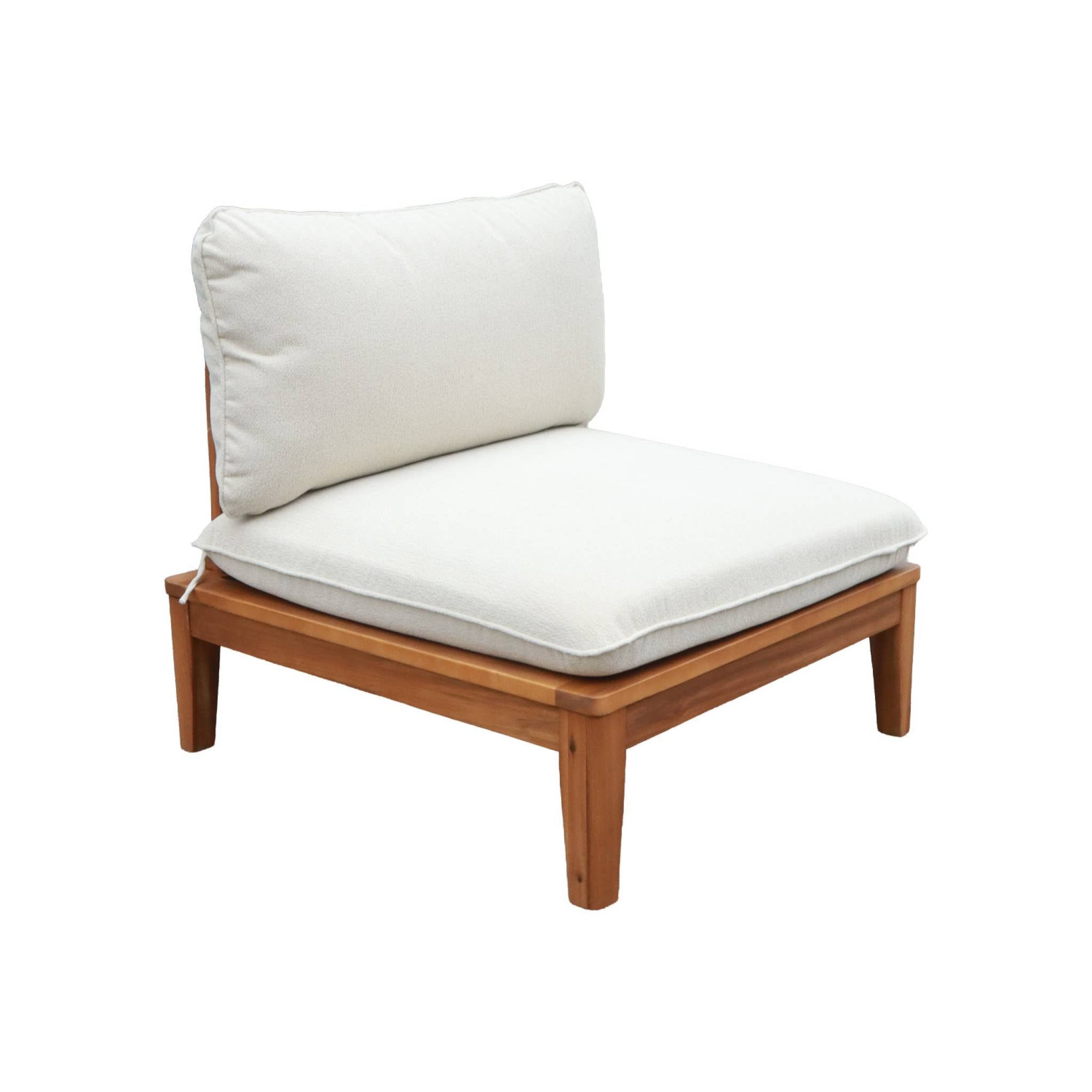 Banquette modulable de jardin bois d'acacia et effet bouclette 2 places YONA