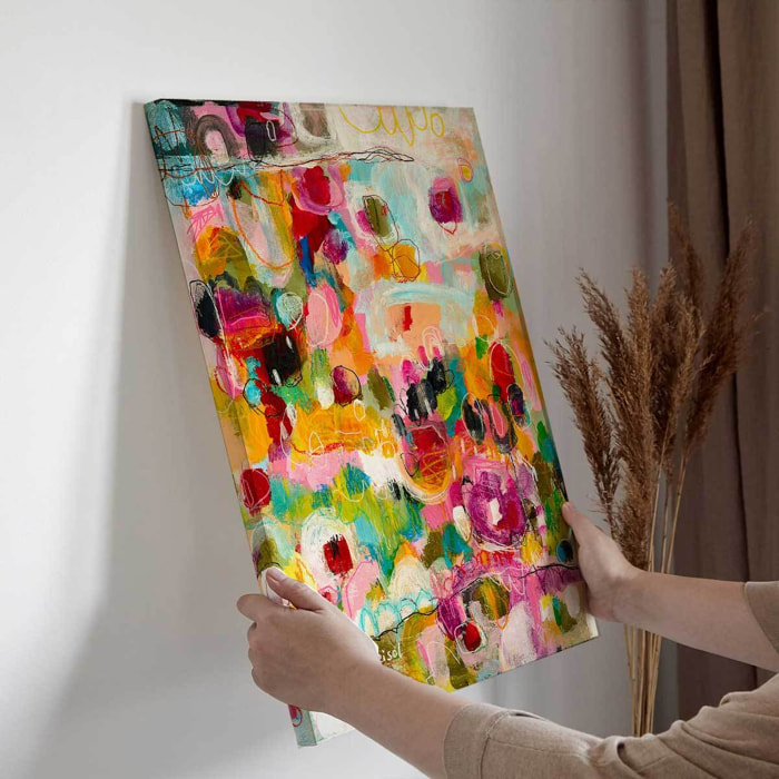 Tableau abstrait coloré L'été indien Toile imprimée