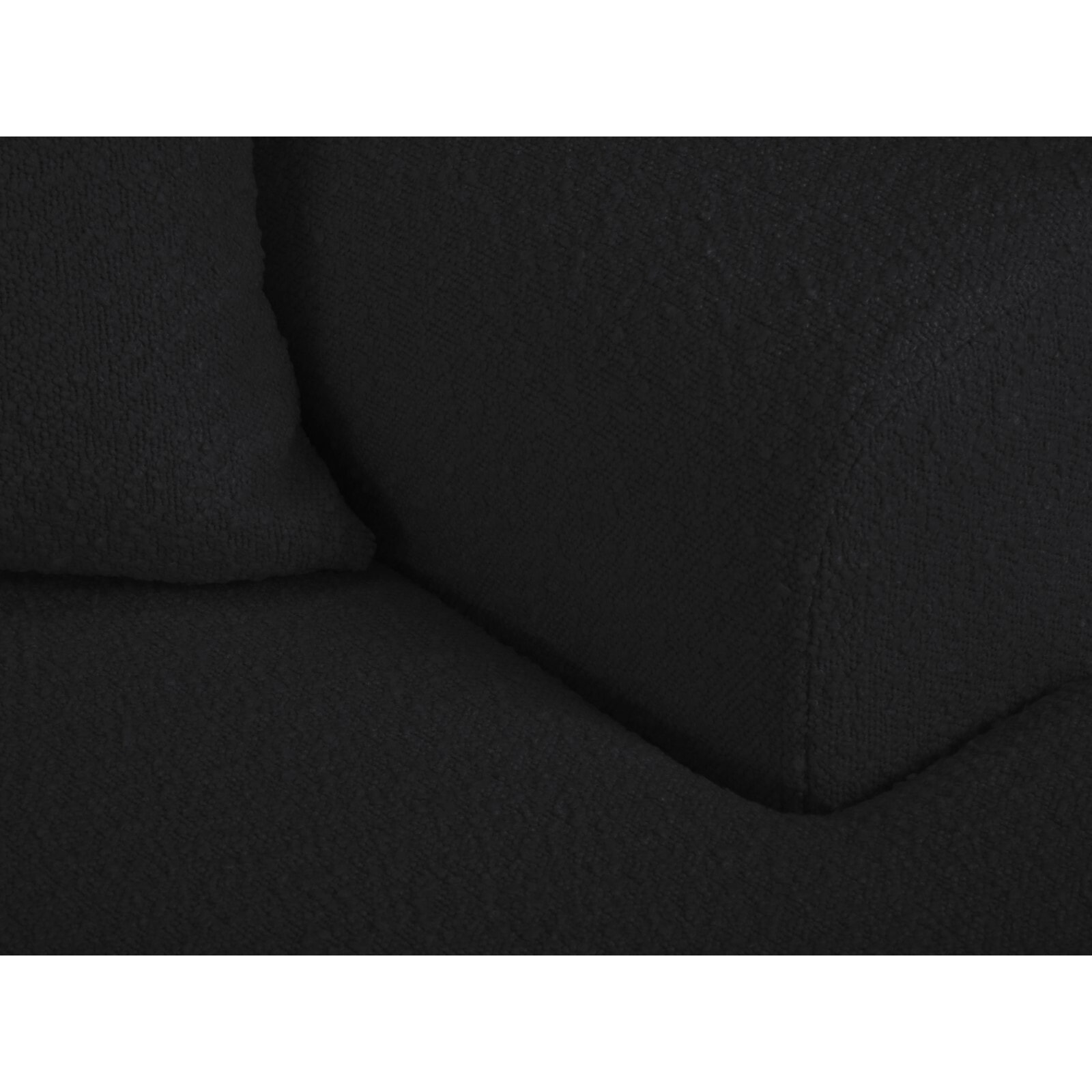 Canapé d'angle droit convertible avec coffre de rangement "Kyoto" 4 places en bouclé noir