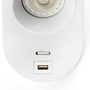 CORB Lampe applique blanc GU10+USB