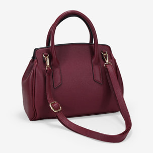 Bolso de mano burdeos con cierre de imán