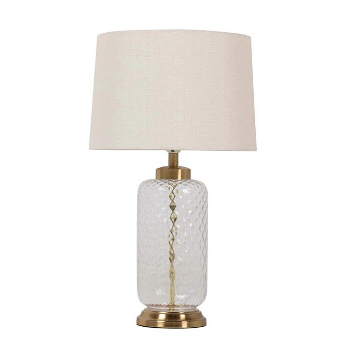 Lampara Sobremesa Metal Cristal 33x33x57 Cm