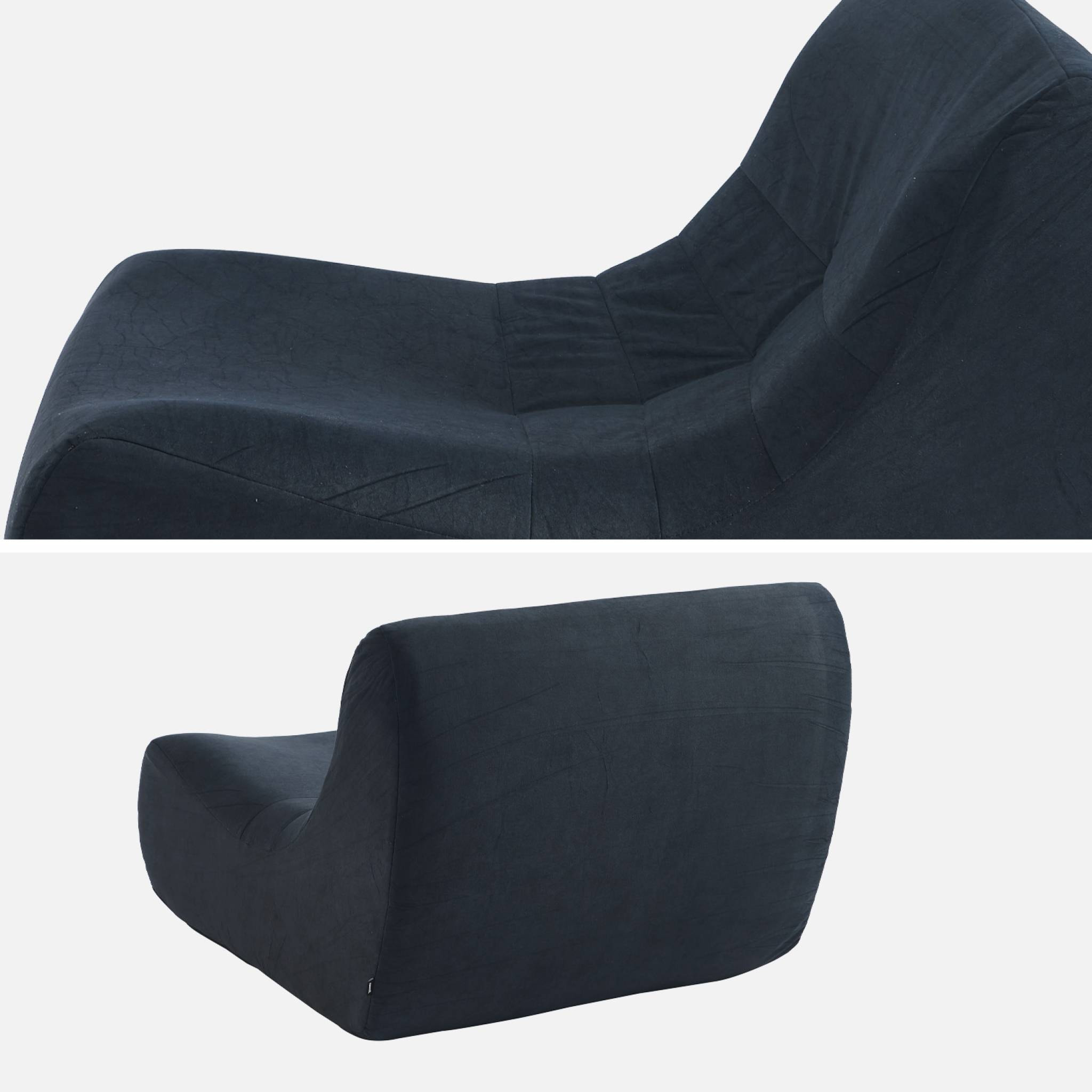 Fauteuil chauffeuse en velours style contemporain 1 place bleu foncé