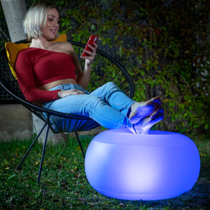 Asiento Hinchable con LED Multicolor y Mando a Distancia Pulight InnovaGoods - Blanco