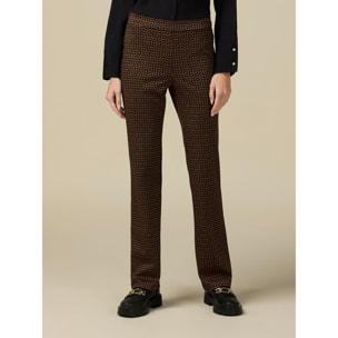 Oltre - Pantaloni in jersey jacquard - Marrone