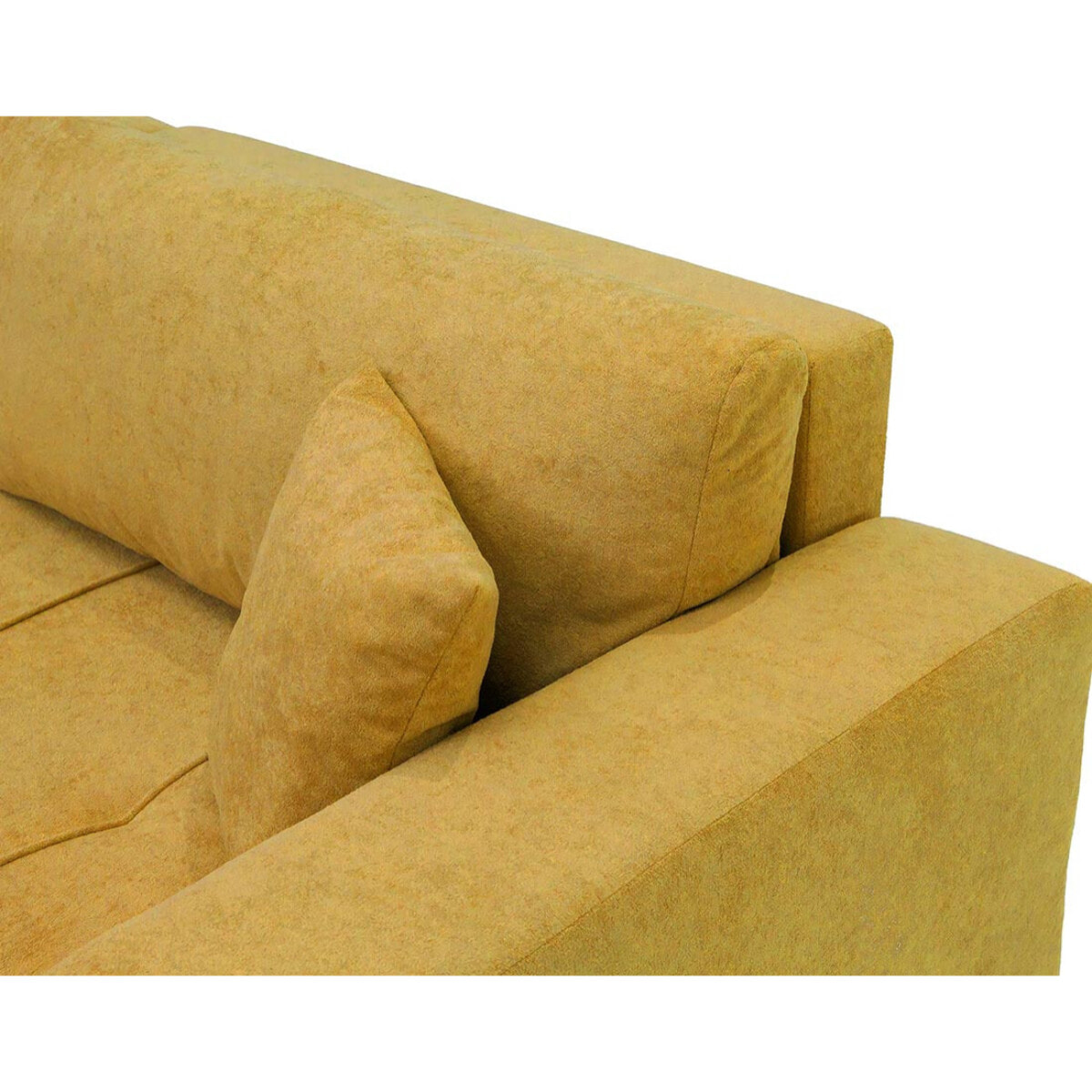 Nicole - Canapé d'angle réversible 5 places convertible avec coffre en tissu - Jaune