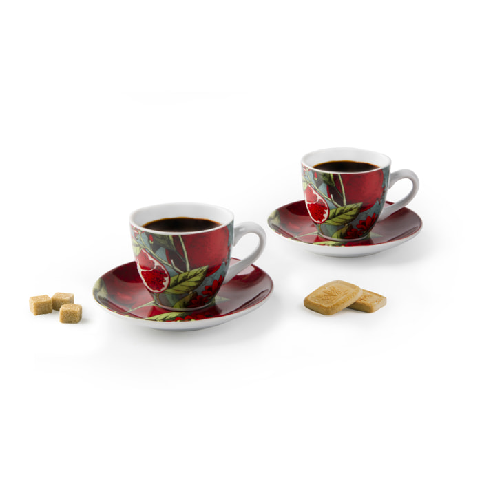 Set 6 Tasses à Café avec Soucoupes Excelsa – Granada, Porcelaine Multicolore