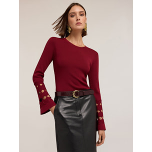 Motivi - Maglia con cut-out - Bordeaux
