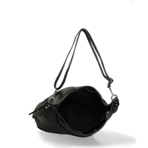 Borsa a spalla da donna Made in Italy - Modello Oriana Plus - 100% pelle - 36.0 x 40.0 x 12.0 cm