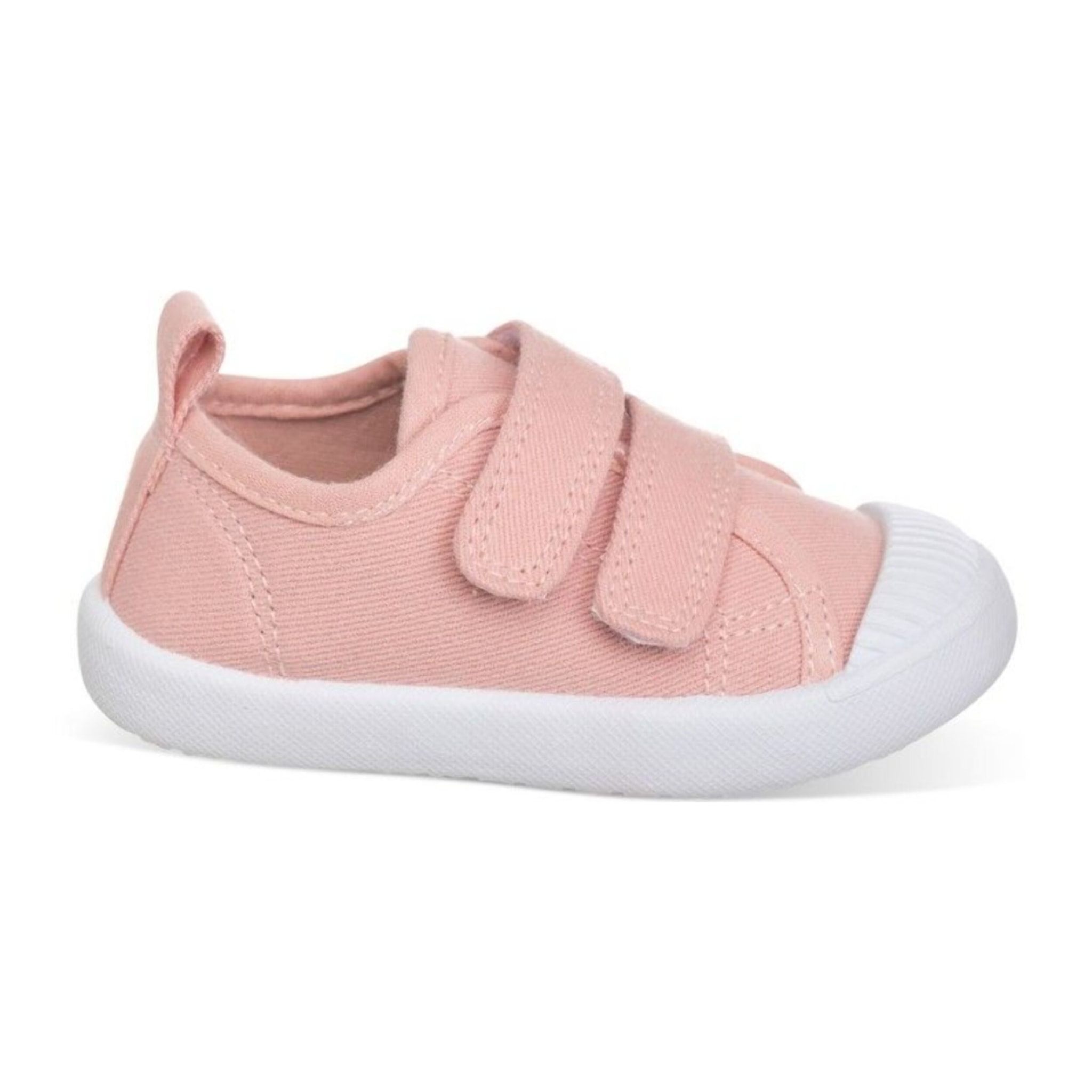 Lona color rosa, fácil de combinar, con dos Velcros, puntera de goma y gran flexibilidad