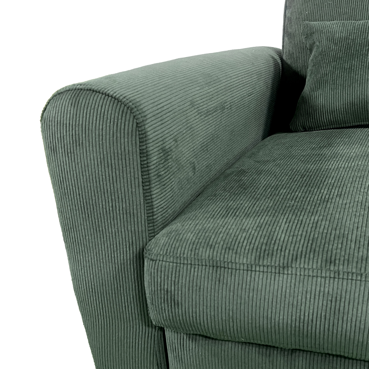 Canapé convertible en velours côtelé vert 2 places MATT