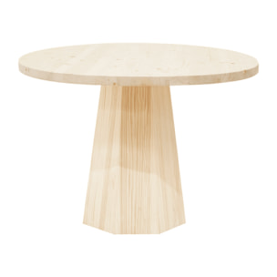 Table à manger ronde en bois massif ton naturel Ø115 Hauteur: 75 Longueur: 115 Largeur: 115