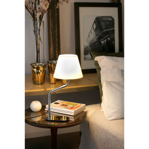 ETERNA Lampe de table chrome/blanc