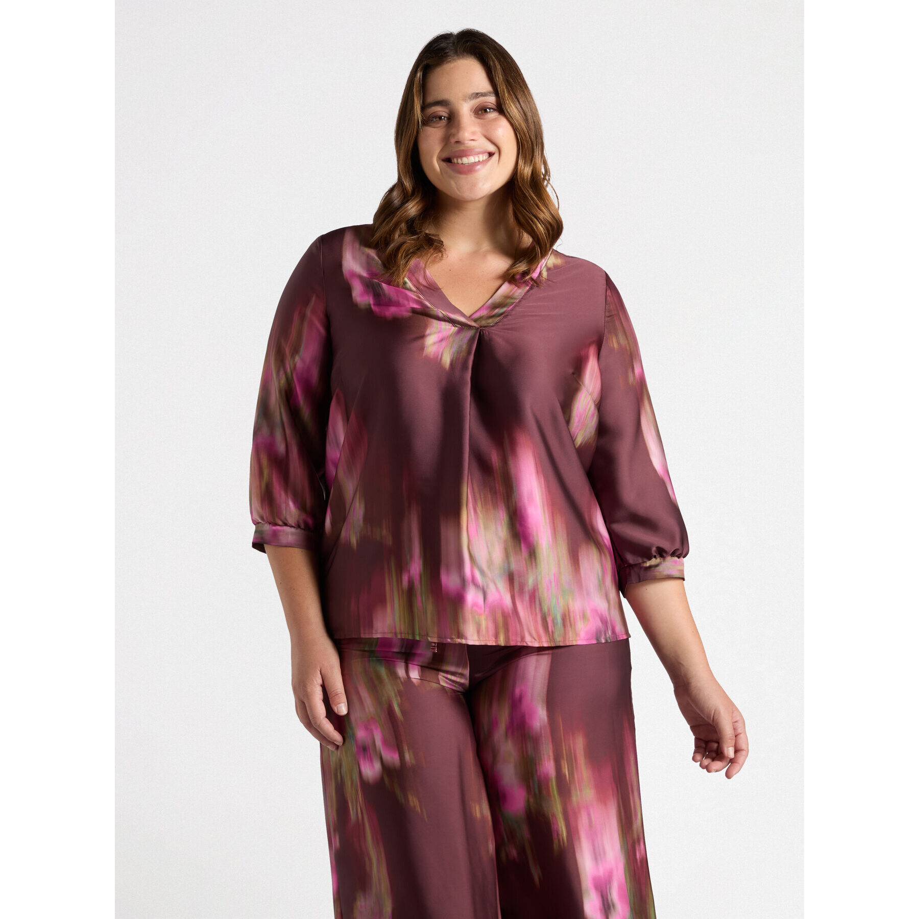 Fiorella Rubino - Blusa estampada difuminada - Fuchsia