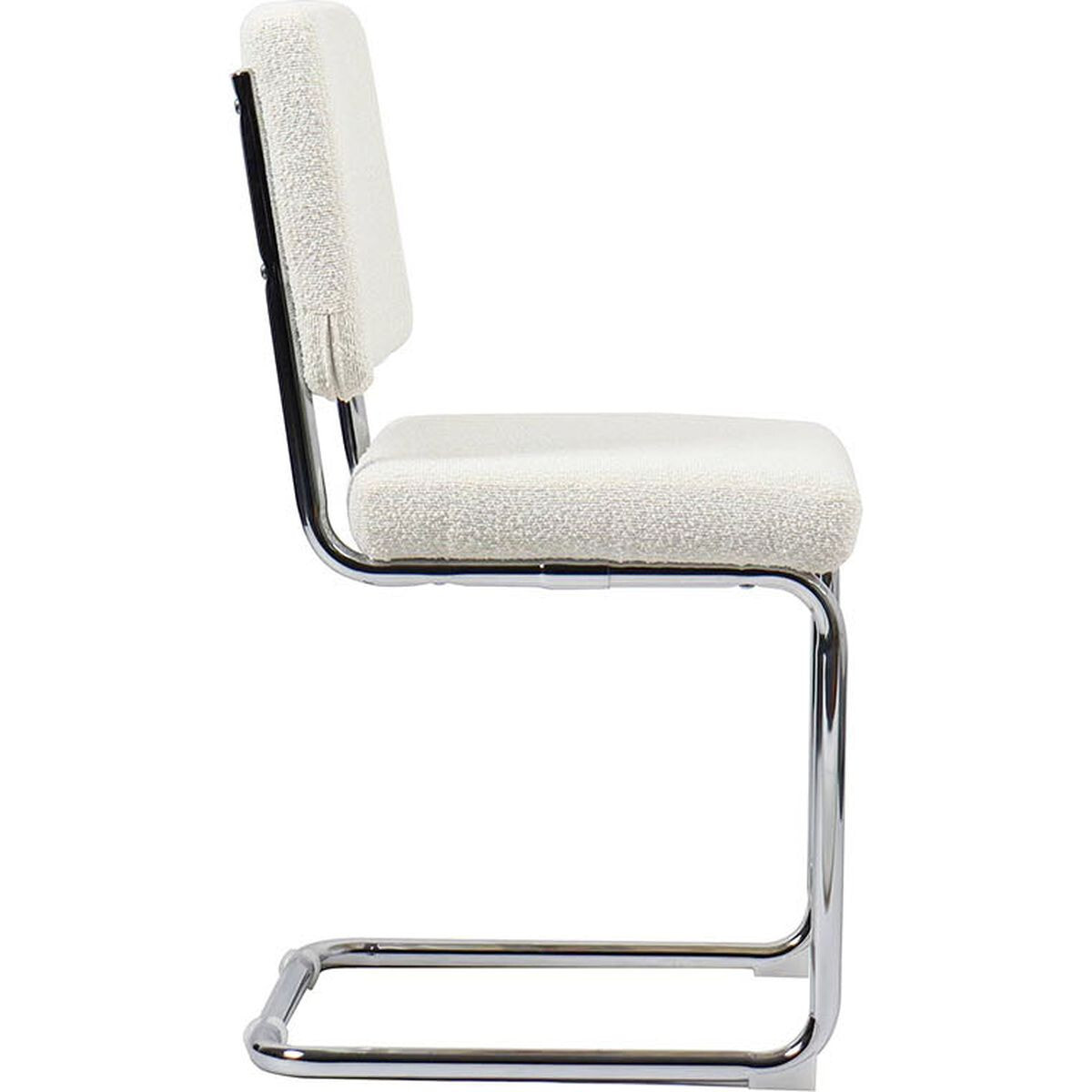 Lot de 2 chaises en tissu bouclé et métal chromé - DULCE