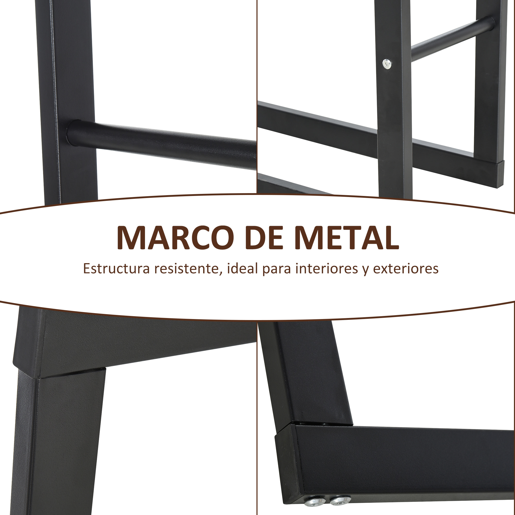 Soporte para Leña Estante de Leña Metálico Leñero de Exterior de Metal para Interior y Exterior Carga 100 kg 40x25x150 cm Negro