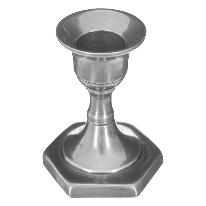 Bougeoir "Marso" métal argent H7,5cm