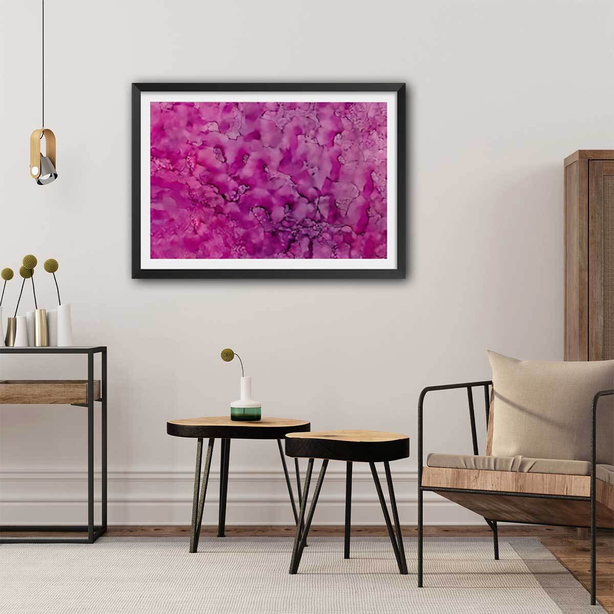 Poster fuchsia Affiche sous cadre noir
