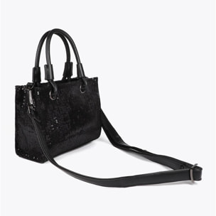 Mini Shopper con Logo di Paillettes