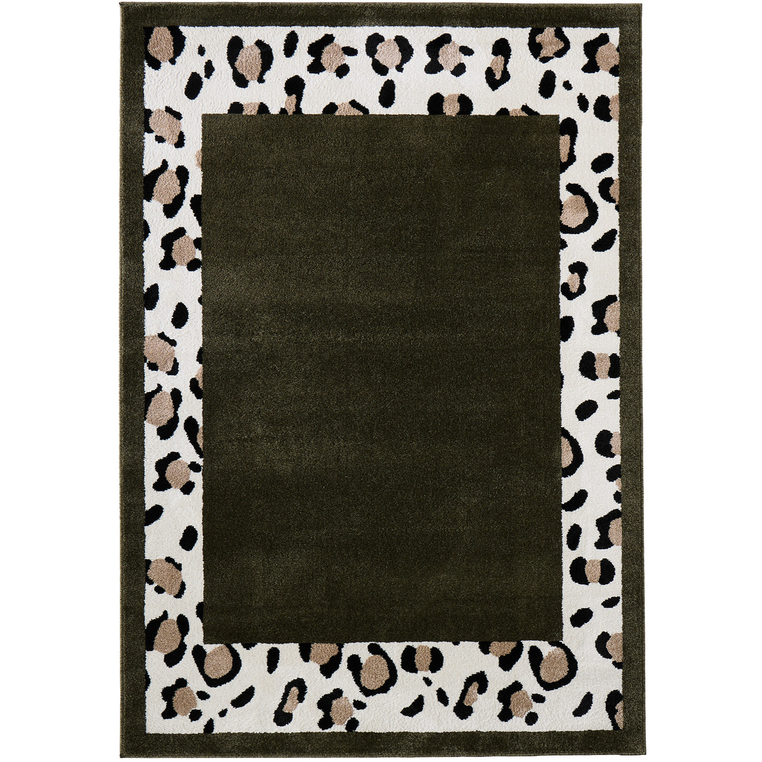 LEOVAH - Tapis de salon vert à motif léopard