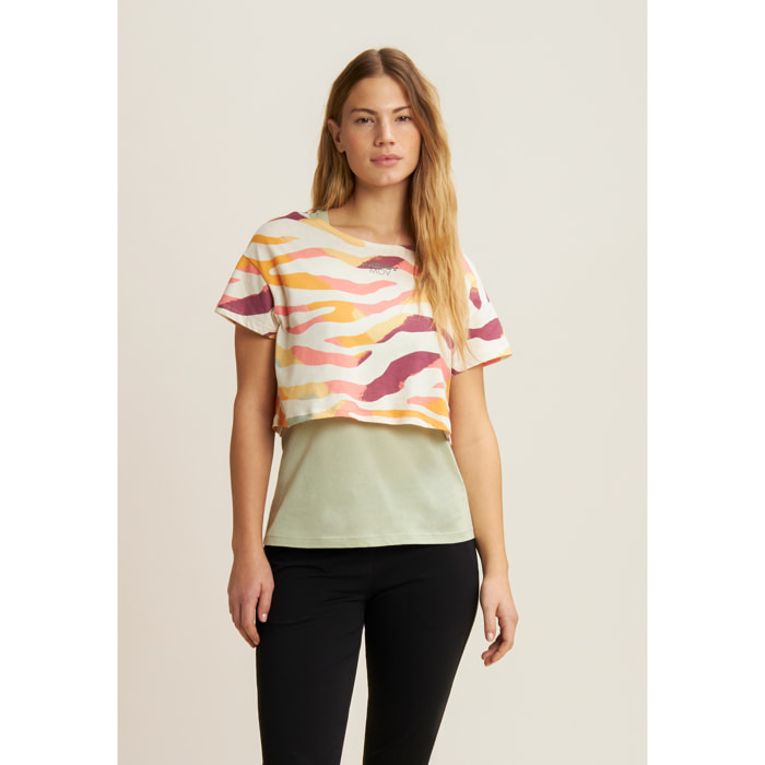 Set T-shirt Cropped multicolore e Canotta