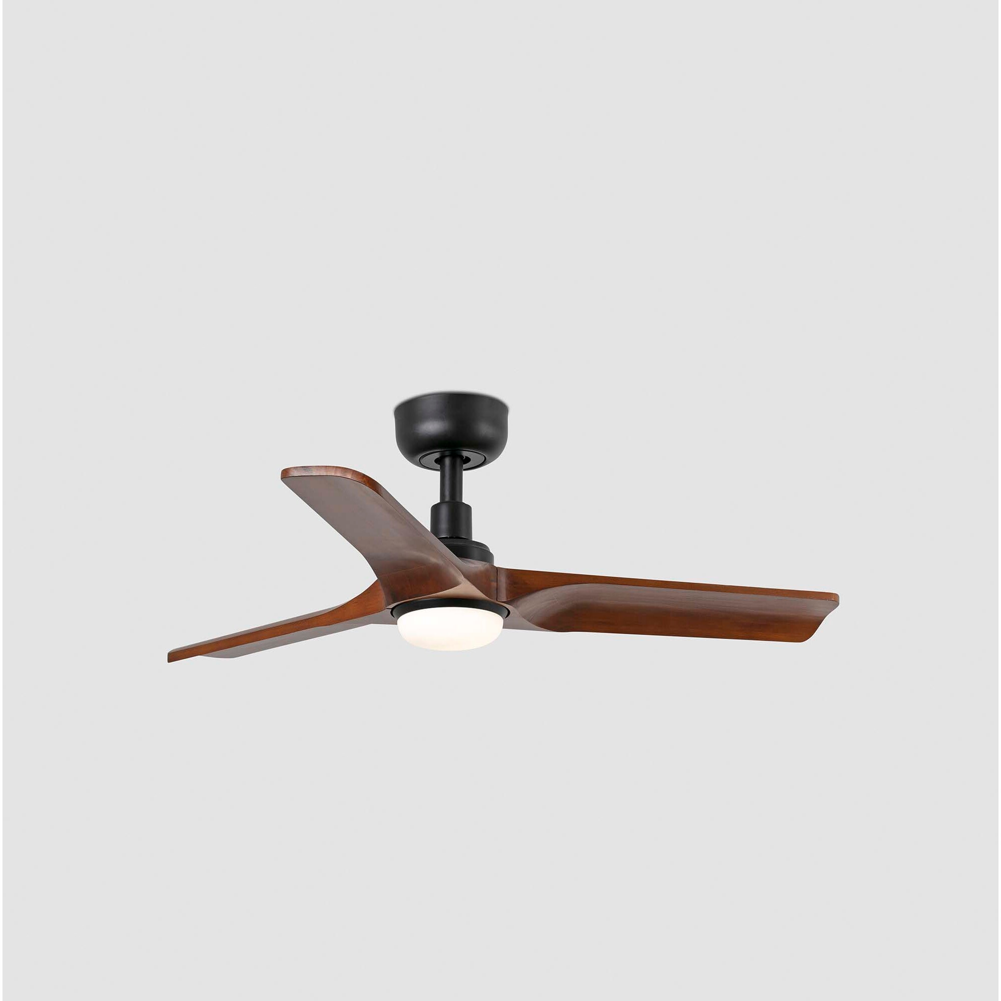 HEYWOOD S LED Ventilador de techo negro/madera oscura