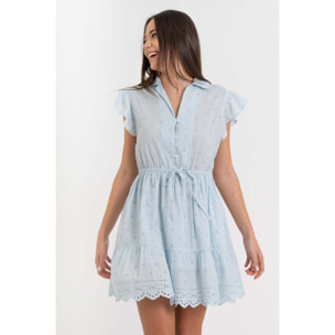 Kocca - Abito estivo donna in cotone traforato con balze e coulisse Donna