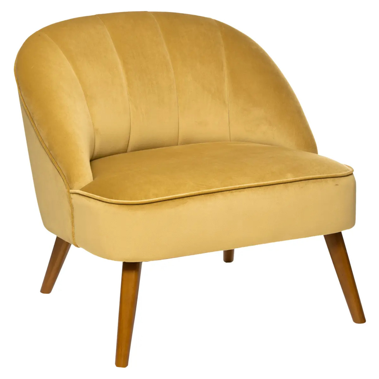 Fauteuil "Naova" - jaune - velours