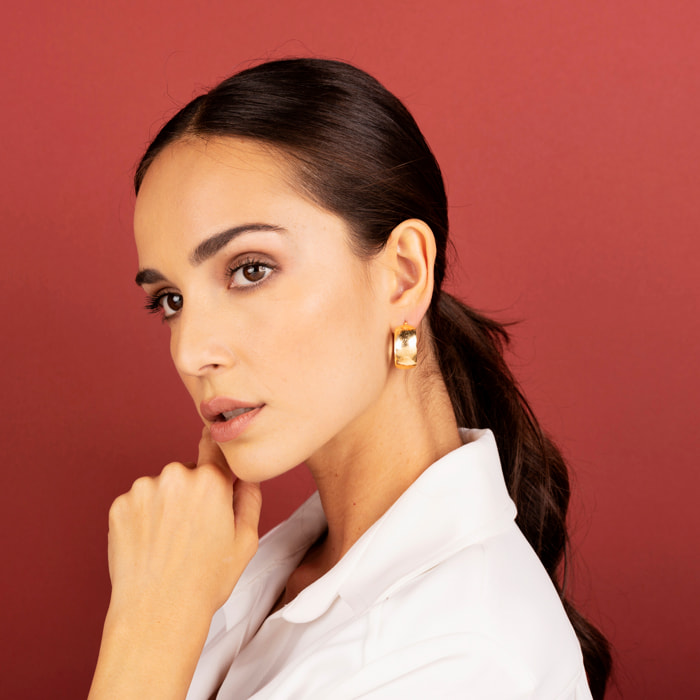 Orecchini a Cerchio Piccoli Superficie Lavorata Diametro 2.1cm