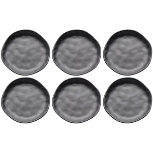 Assiettes Organic 20cm noires set de 6 Kare Design