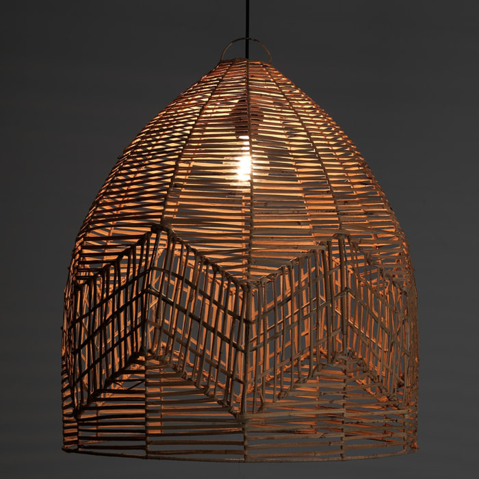 Suspension Tomasucci REETHA LARGE, en rotin, noir, 60 × 60 × 68 cm