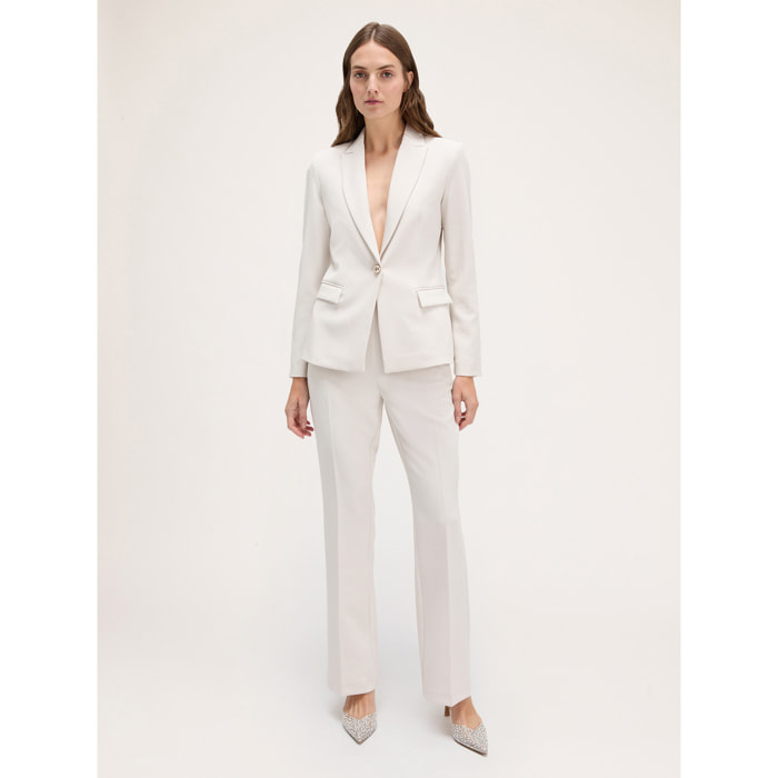 Motivi - Blazer de botonadura simple de crepé - Blanco