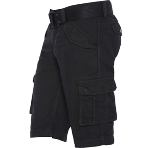 BERMUDA ARMY MULTIPOCKET CON CINTURA SCHOTT BLACK