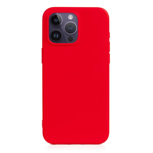 DAM Custodia in silicone Essential per iPhone 14 Pro Max. Interno in morbido velluto. 8,04x1,06x16,35 cm. colore rosso