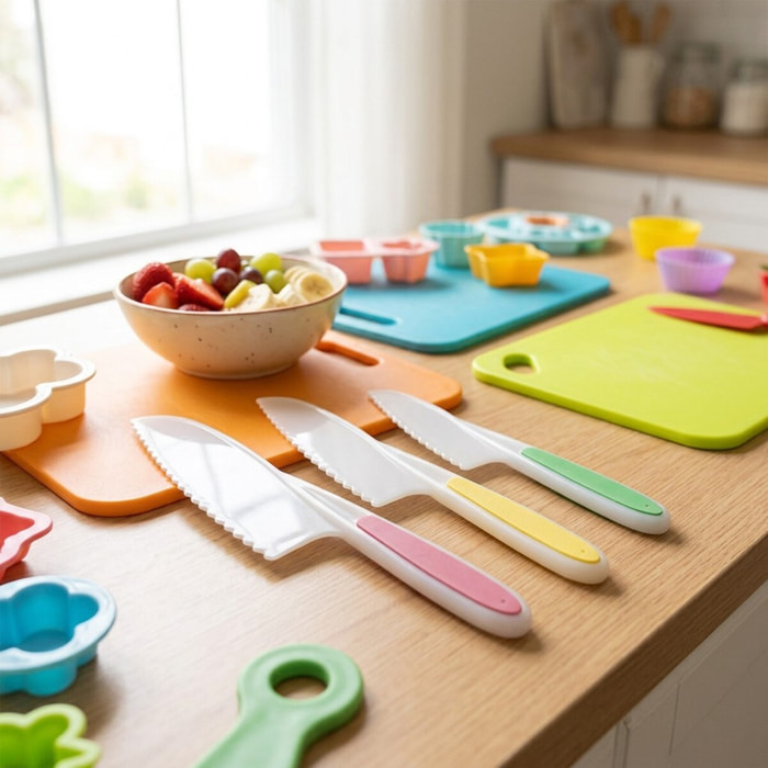 3 couteaux de cuisine pour enfants 22 à 27 cm Fackelmann Mini Monster