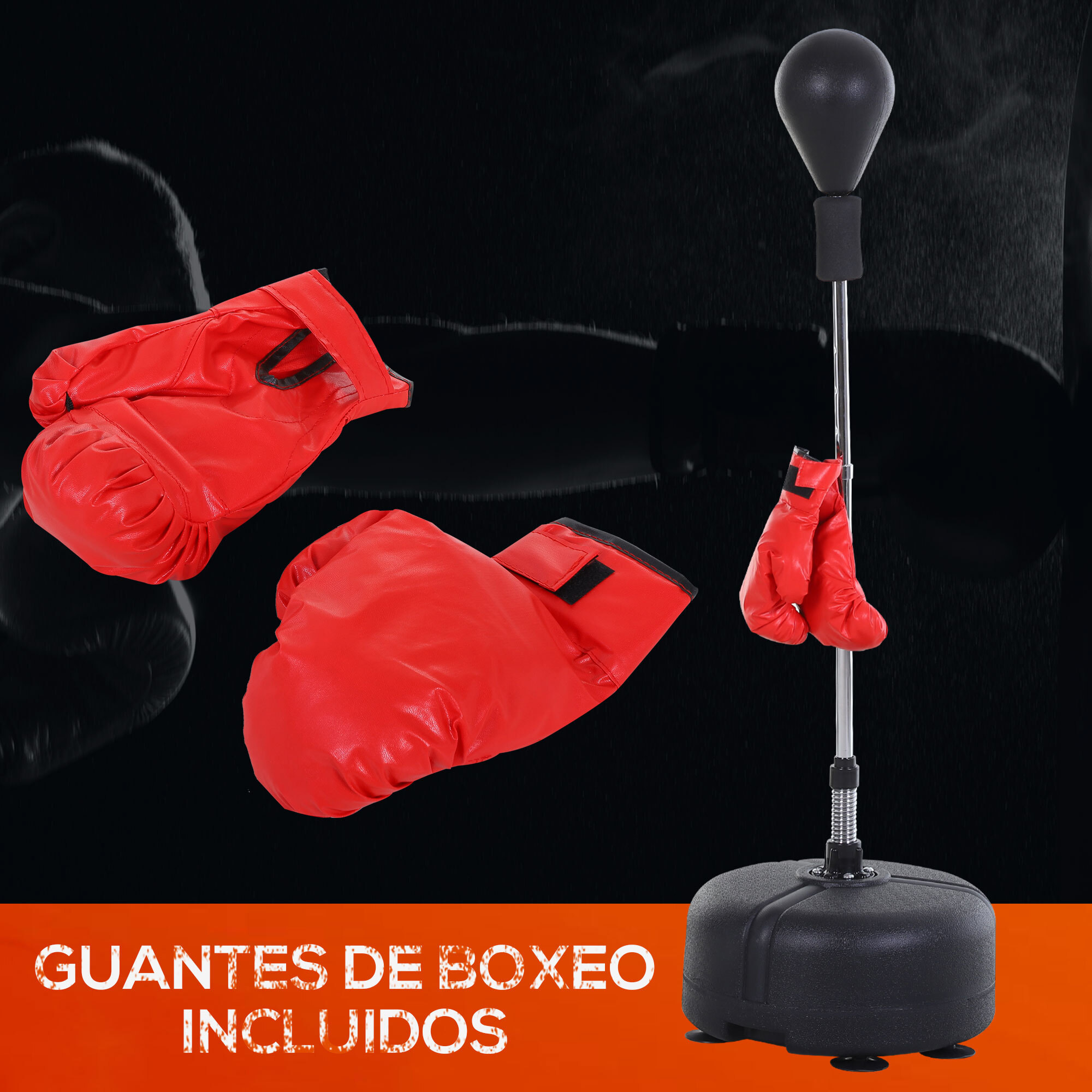 Pera de Boxeo con Soporte Acero PU PE ÃƒÂÂ¤48x136-154 cm Negro