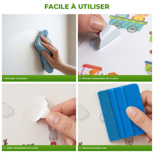 Stickers Muraux décoration adhésifs Deux trains d’animaux