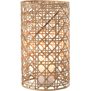 J-Line photophore Candice - verre/rotin - naturel - large