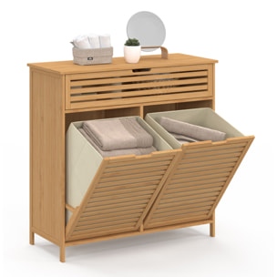 Meuble salle de bain Maya 2 paniers à linge bambou
