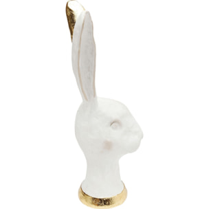 Déco tête de lapin blanc et doré 30cm Kare Design