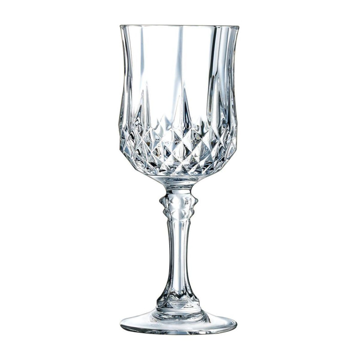 4 verres à pied 17 cl Longchamp- Cristal d'Arques